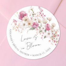 Roze Wilde Bloemen Bruidsdiner