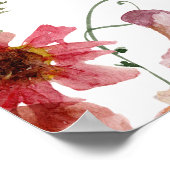 Roze Wilde Bloemen Bruidsdouche Welkomstbord Poste Poster (Hoek)