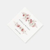 Roze Wilde Bloemen Bruiloft Servet (Hoek)