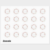 Roze Wilde Bloemen Bruiloftsdouche Ronde Sticker (Vel)