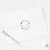 Roze Wilde Bloemen Bruiloftsdouche Ronde Sticker (Envelop)