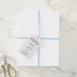 Roze Wilde Bloemen Bruiloftsfeest Cadeaulabel