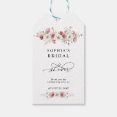 Roze Wilde Bloemen Bruiloftsfeest Cadeaulabel (Voorkant)