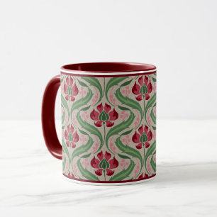 Roze wilde bloemen Damask Coffee Mok