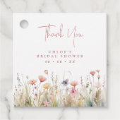 Roze Wilde Bloemen Dankjewel Bruidsborrel Bedankjes Labels (Voorkant)