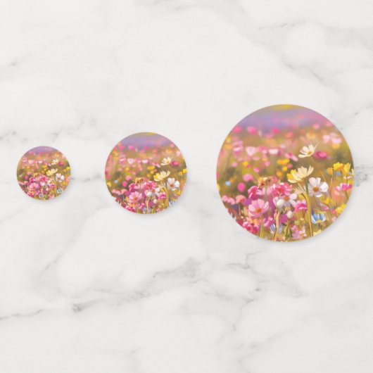 Roze Wilde Bloemen Gele Lavendel 2025 Confetti (Achterkanten)