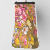 Roze Wilde Bloemen Gele Lavendel 2025 Golfheadcover (Draai 90)