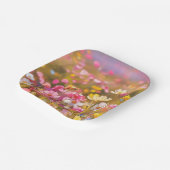 Roze Wilde Bloemen Gele Lavendel 2025 Papieren Bordje (Gebogen)