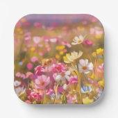 Roze Wilde Bloemen Gele Lavendel 2025 Papieren Bordje (Voorkant)