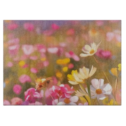 Roze Wilde Bloemen Gele Lavendel 2025 Snijplank (Voorkant)