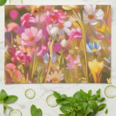 Roze Wilde Bloemen Gele Lavendel 2025 Theedoek (Gevouwen)