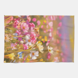 Roze Wilde Bloemen Gele Lavendel 2025 Theedoek