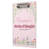 Roze wilde bloemen gepersonaliseerde tuin van geda klembord (Links)