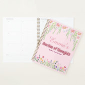 Roze wilde bloemen gepersonaliseerde Tuin van geda Planner (Display)