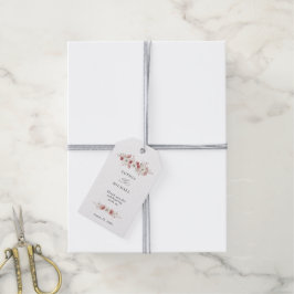 Roze Wilde Bloemen Huwelijkscadeautag Cadeaulabel