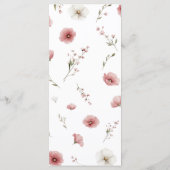 Roze Wilde Bloemen Huwelijksmenu Menu (Achterkant)