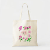 Roze wilde bloemen in aquarellen tote bag (Voorkant)