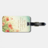 Roze Wilde Bloemen in Veld Monogram Bagagelabel (Achterkant horizontaal)