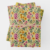 Roze wilde bloemen inpakpapier vel (In situ)