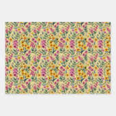 Roze wilde bloemen inpakpapier vel (Voorkant)