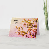 Roze wilde bloemen kaart (Voorkant)