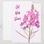 Roze wilde bloemen krijgen goed binnenkort liefde  feestdagenkaart (Voorkant / Achterkant)