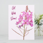 Roze wilde bloemen krijgen goed binnenkort liefde  feestdagenkaart (Staand voorkant)