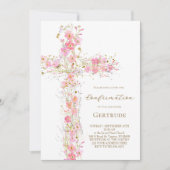 roze wilde bloemen kruis Bevestiging Kaart (Voorkant)