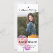 Roze, wilde bloemen, levensfotokaart (Voorkant)