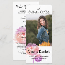 Roze, wilde bloemen, levensfotokaart