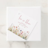 Roze Wilde Bloemen Liefde in Bloei Bruidsfeest Bedankjes Labels (In situ)