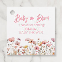 Roze wilde bloemen meisje baby shower