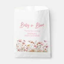 Roze wilde bloemen meisje baby shower