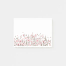 Roze wilde bloemen post-it® notes