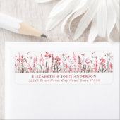 Roze Wilde Bloemen Retour Adreslabels Etiket (Insitu)