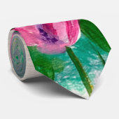 Roze wilde bloemen stropdas (Opgerold)