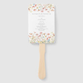 Roze wilde bloemen trouwprogramma handventilator handwaaier (Voorkant)
