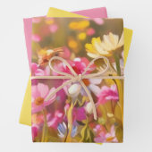 Roze wilde bloemen veld 2025 inpakpapier vel (In situ)