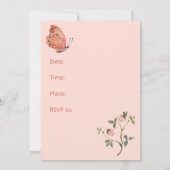 Roze Wilde Bloemen Verjaardagsfeestje Kaart (Achterkant)