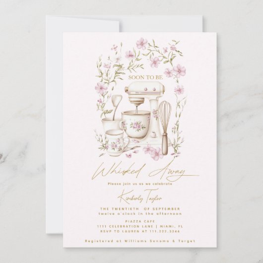 Roze wilde bloemen weggespoeld Vrijgezellenfeest Kaart (Voorkant)