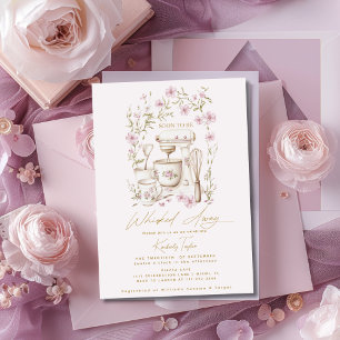 Roze wilde bloemen weggespoeld Vrijgezellenfeest Kaart