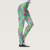 Roze wilde bloemen weide kunst leggings (Rechts)