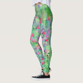 Roze wilde bloemen weide kunst leggings (Links)