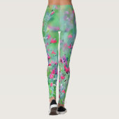 Roze wilde bloemen weide kunst leggings (Achterkant)