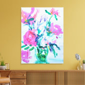 Roze wilde bloemenboeket canvas afdruk (Insitu (Woonkamer))