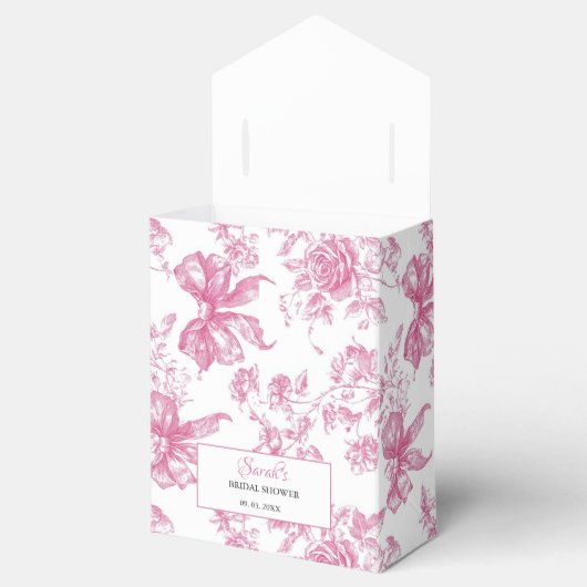 Roze Wilde Bloementhee Bruiloft Bedankdoosjes (Geopend)