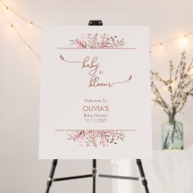 Roze Wilde Bloemetjes Baby in Knop Welkom Baby Sho