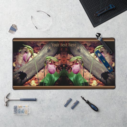 Roze Wilde Dame Slipper Orchid Flower Personalized Bureaumat (Werkstation)