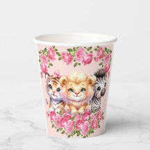 Roze wilde dier meisje baby shower uitnodiging