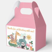 Roze Wilde Dieren Verjaardag Bedankdoosjes (Achterkant)